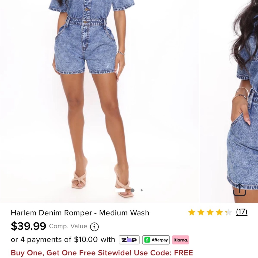 Harlem Denim Romper - Medium wash